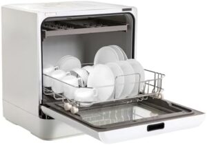 Countertop Dishwasher, Portable Dishwasher, Mini Dishwasher w/Extractable Shelves, Multiple Cleaning Modes Small Dishwasher, with LCD Display, for Homes Lofts Apartments, White