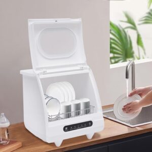 Portable Mini Dishwasher with 5L Water Tank and 360° Deep Cleaning Spray for Compact Spaces