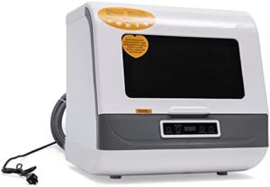 Portable countertop dishwasher with four washing programs and air-dry function for small spaces