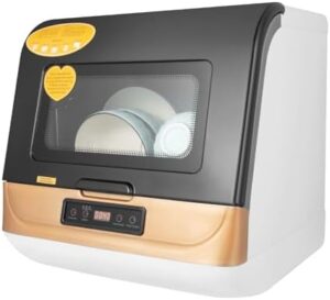 110V Portable Countertop Dishwasher for RV & Apartment with 360° Auto Spray, compact and energy-efficient