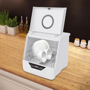 Portable Countertop Dishwasher with 4 Wash Modes and LED Display, Ideal for Small Spaces