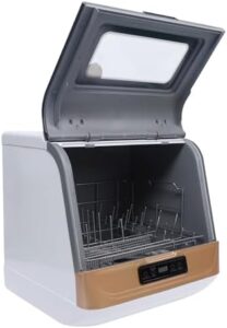 800W Portable Dishwasher Countertop, ideal for small apartments and dorms, with fruit wash feature and air-dry function