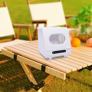 Portable Countertop Dishwasher, 5 Washing Programs, 360° Spray Arms, High Temperature Cleaning for Dishes and Fruits