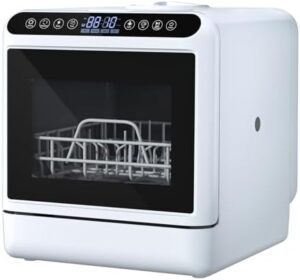 Eco-Friendly 5L Built-In Tank Portable Dishwasher, Slim Design for Small Kitchens, High-Temperature Cleaning