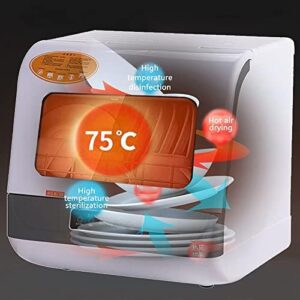 Portable Dishwasher with 3 washing modes and 75°C hot air drying function, perfect for small kitchens and apartments.
