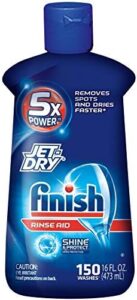 Finish Jet Dry Dishwasher Rinse Aid 16 oz (Pack of 12) bottles with water spots removed on clean dishes