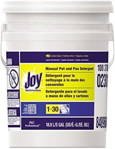 Joy 02301 Dishwashing Liquid Lemon Five Gallon Pail with refreshing citrus scent
