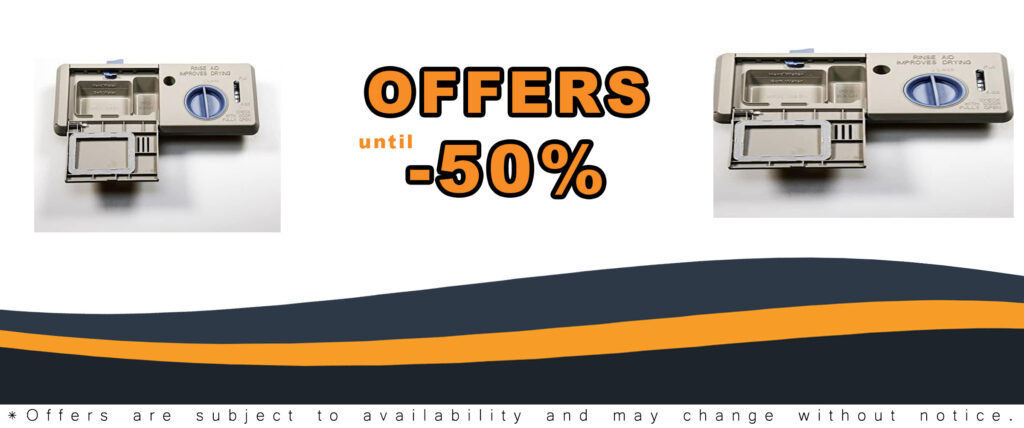 Dishwasher detergent dispenser replacement for WDF510PAYW6, WDF530PAYB6, and more.