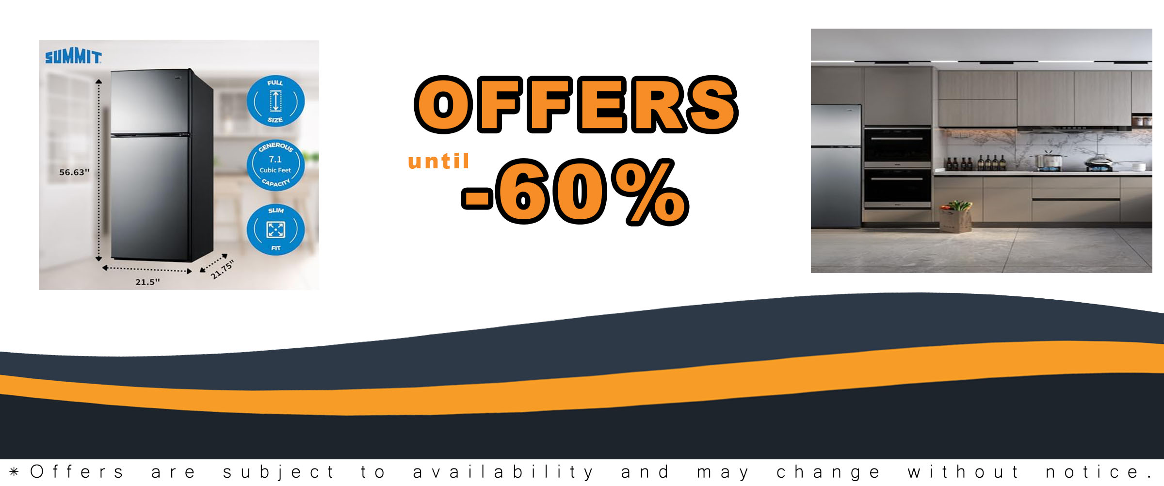 CP972SS Refrigerator-Freezer with stainless steel doors and adjustable shelves