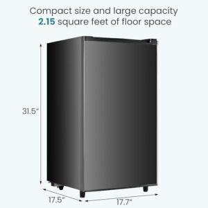 OLIXIS KEOLI-X98ABK Mini Fridge with Freezer in Black