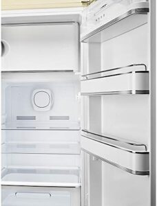 Smeg FAB28 refrigerator in cream color with retro design
