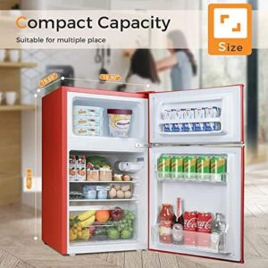 Antarctic Star Mini Fridge in Red, perfect for beverages and snacks