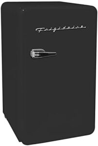 Frigidaire EFR372-BLACK mini fridge in black with rounded corners