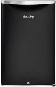 Danby DAR044A6MDB 4.4 Cu.Ft. Mini Fridge in black with a lock, perfect for bedrooms, offices, dorms, and kitchens  