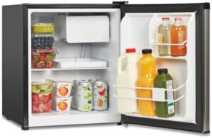 Cuisinart 1.7 Cu. Ft Compact Fridge in silver, ideal for small spaces