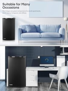 Compact 3.2 Cu. Ft Mini Fridge with Freezer for bedroom, office, or dorm