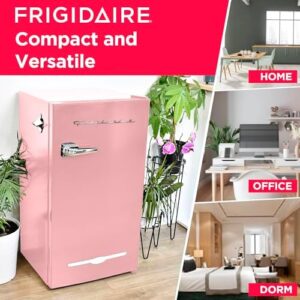Frigidaire Retro Compact Fridge in Pink with Built-In Bottle Opener