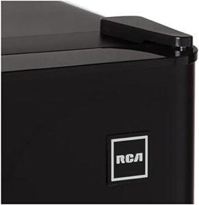 RCA 2-Door Compact Refrigerator with Freezer, Adjustable Thermostat, and Reversible Doors – Black  
