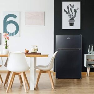 Walsh Compact Refrigerator with dual doors and adjustable thermostat