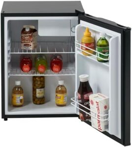 Avanti Compact Refrigerator in black, ideal for small spaces