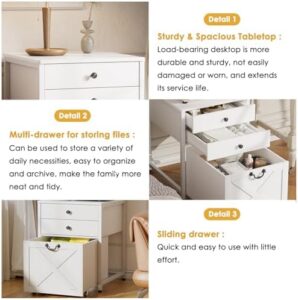 PAKASEPT Farmhouse Mini Fridge Stand with rolling cabinet and storage shelves