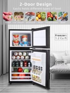 Oditton Krib Bling-FLS-80-WOOD Compact Refrigerator in Wood Grain Finish