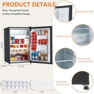 Mini Fridge With Freezer in black, showcasing its sleek design and features  