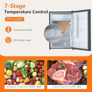 Mini Fridge With Freezer in black, showcasing its sleek design and features  