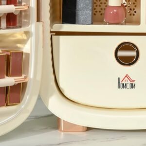 HOMCOM Portable Skincare Fridge with LED Display in White