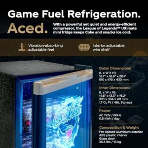 Cooluli League of Legends Ultimate Mini Fridge with LED lighting and glass door
