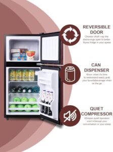 FLS-80-WOOD 3.5 Cu.Ft Compact Retro Fridge with Dual Door