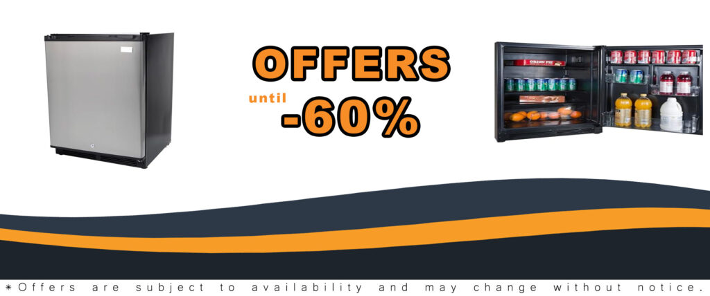 Avanti AR52T3SB Mini Fridge in black, showcasing its compact design and reversible door
