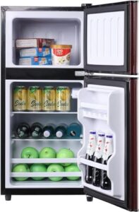 3.5 Cu.Ft Mini Fridge with Vintage Double Door in a modern kitchen setting