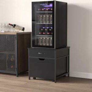 GDLF Mini Fridge Stand featuring a heavy-duty design with a rolling cabinet for easy mobility