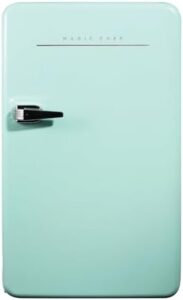 Magic Chef MCR32CHM Compact Refrigerator in green, perfect for small spaces