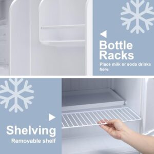 Antarctic Star 1.6Cu.Ft Compact Refrigerator with Glass Door, Perfect for Dorms, Offices, and Kitchens  