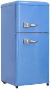 Anukis Compact Refrigerator in Retro Blue, perfect for apartments and dorms