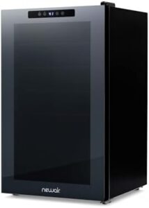 Newair 24 Bottle Wine Cooler with mirrored glass door and compressor cooling