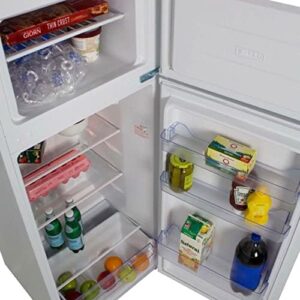 Avanti RA7306WT 2-Door Apartment Size Refrigerator in white, perfect for small spaces