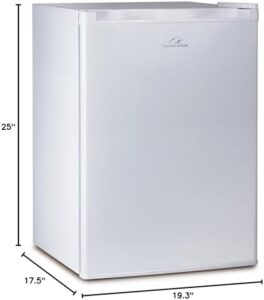 Commercial Cool CCR26W Compact Single Door Refrigerator and Freezer, 2.6 Cu. Ft., White
