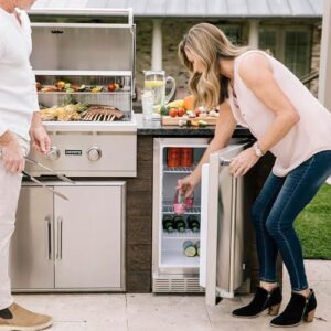 Coyote 21-Inch Outdoor Rated Compact Refrigerator with Stainless Steel Finish
