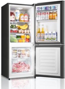 Mini Fridge with Freezer on Bottom, 4.0 Cu.Ft, Black - Compact Refrigerator for Small Spaces