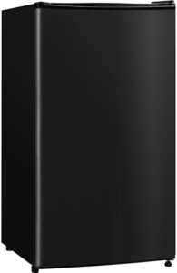 Small Fridge with Freezer, Black, Compact Refrigerator for Dorm Room, Office, and Apartment