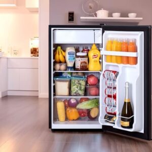 Small Fridge with Freezer, Black, Compact Refrigerator for Dorm Room, Office, and Apartment