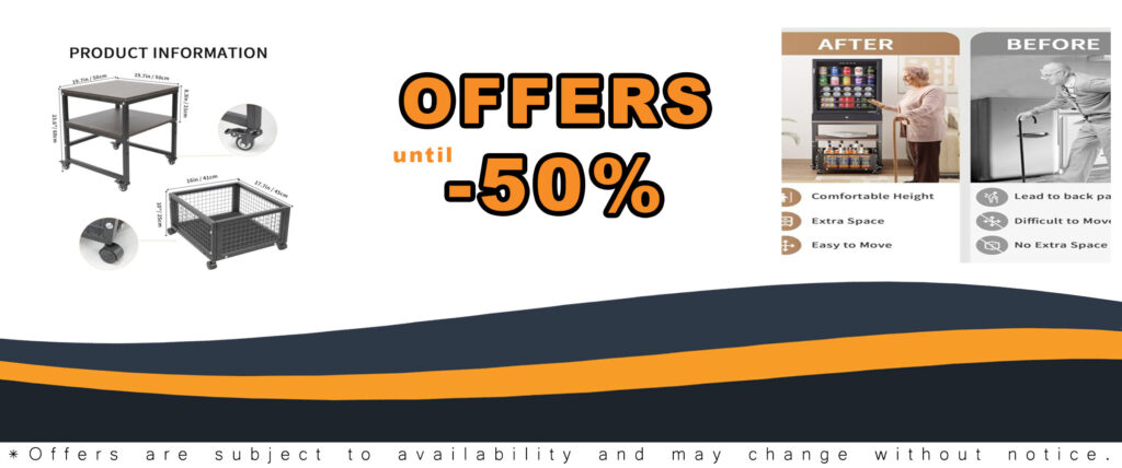 Heavy-duty mini fridge stand with storage, featuring 2-tier shelves and 4 lockable wheels for home, dorm, office, and bedroom use.