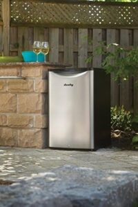 Danby DAR044A6BSLDBO 4.4 Cu.Ft. Outdoor Mini Fridge in stainless steel for patio, pool bar, and cabana