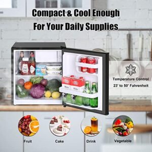 Frestec 1.6 Cu.Ft Mini Fridge with Freezer, perfect for office, apartment, dorm, or bedroom with energy-efficient cooling