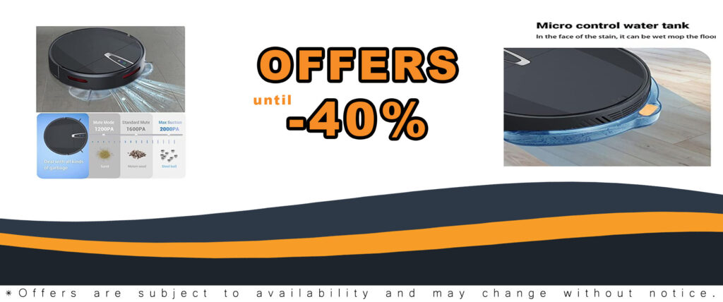 Robot Vacuum Cleaner with Gyroscopic Suction Control, Auto Sweep, and Mopping Function – Black