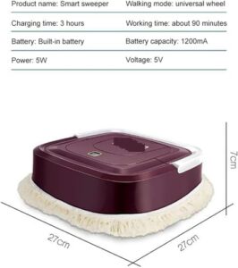 Robot vacuum cleaner charging smart automatic mini mopping robot mop machine in black  