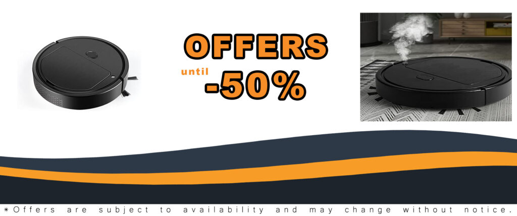 Vacuums 4 in 1 Automatic Robot Vacuum Cleaner Humidifier in black, designed for dry and wet cleaning, with smart wireless navigation and automatic charging.
